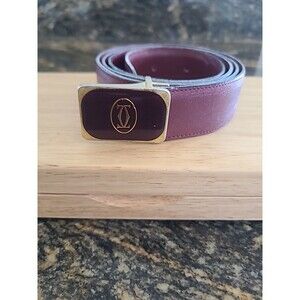 Vintage Iconic Cartier Mastline "Double C" Logo belt & buckle 1980’s Mens Wear